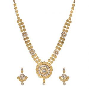Coin Style Gold Long Necklace Set