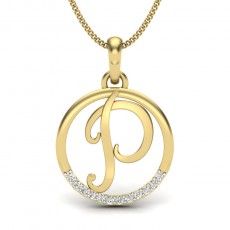 Mens Initial P Pendant