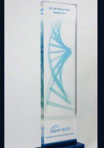 DNA Engraved Crystal Trophy