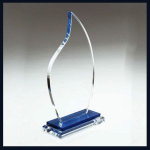 Flame Styled Glass Trophy