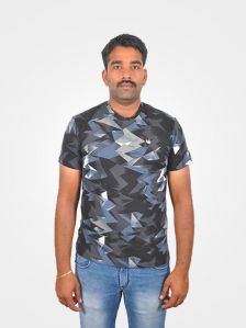 Black, Brown, Blue Colour Designed T-shirt