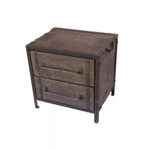 Wooden Industrial Bedside Locker