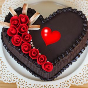 Lovely Heart Shape Chocolate Cake