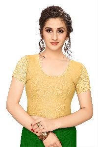 Jelite Premium womens stretchable readymade golden shimmer blouse