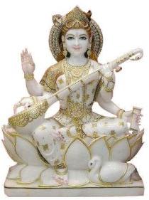 White Marble Saraswati Statue