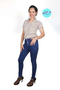 High Waist 5 Button Ankle Length Jeans