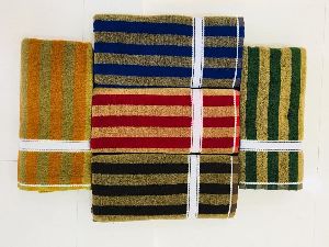 striped bath towel