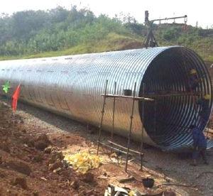 Corrugated steel drainage pipe