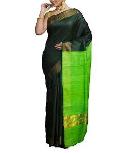 Raw Silk Saree with Zari Border