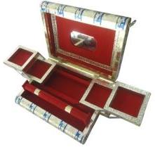 Silver Golden Oxidized Jewellery Box