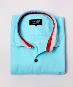 Sky Blue Code Plain Shirt