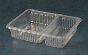 Two Portion 500 ml Disposable Tray