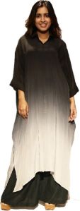 Black and Grey Kurti with batwing sleeve