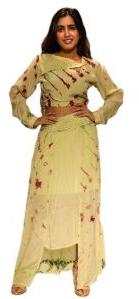 Two Piece Kurti Flaxen Yellow