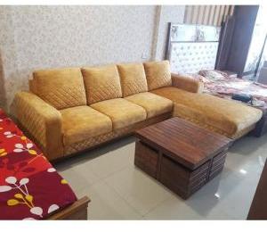 Wooden L Shaped Sofa Set