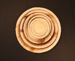 Round Areca Leaf Plate and Bowl Set