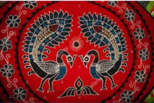 Handicraft peacock wall hanging applique