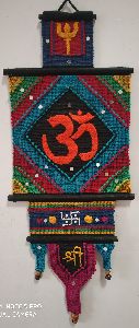 om cut cotton wall-hanging