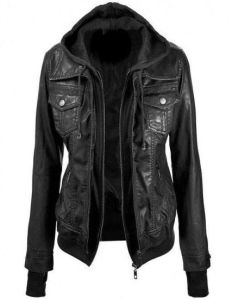 Womens Black Double Layered Jacket