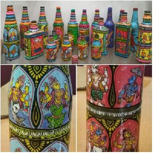 Hand Painted Decorative Bottles