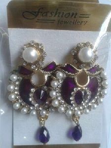 Pearl Meena Earrings