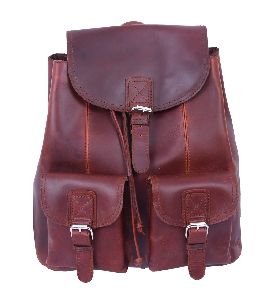 Leather Brown Backpack
