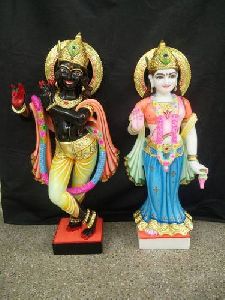 Black Marble Radha Krishna Statue