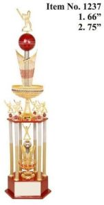 Six Pillar Crystal Diamond Trophy