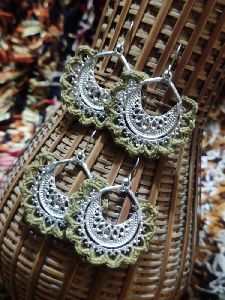 Crochet hoop earrings
