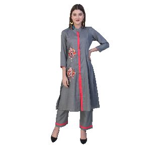 Women Kurta and Palazzo Set Rayon