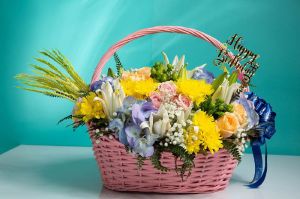 hydrangea exotic flowers basket