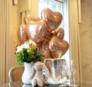 Bunch of 10 Rose Gold Heart Balloon