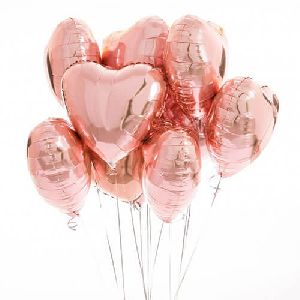 Bunch of 12 Rose Gold Heart Balloon