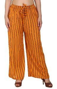 Yellow Ladies Printed Palazzo Pants