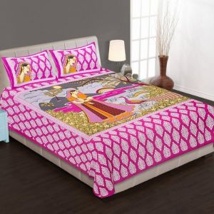 sanganeri printed bedsheet