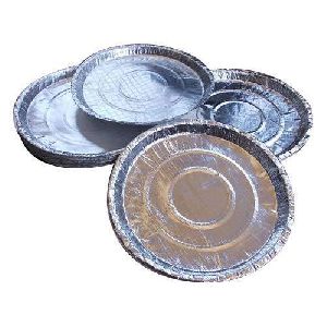 silver laminated paper plate