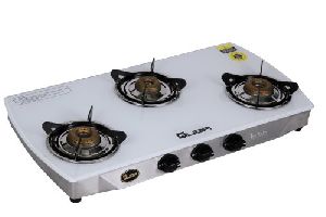 Quba White Glass Top Gas Stove