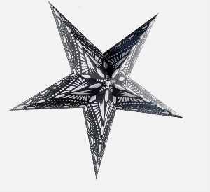 White Paper with Black Printing and Needle Pinning Design Star