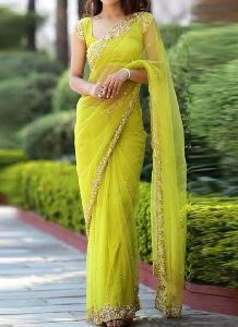net embroidered sarees