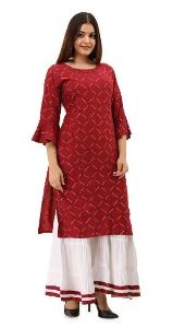 Printed Kurti Sharara Set