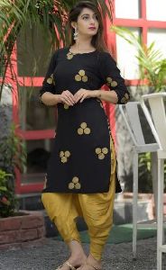 Printed Kurti with Dhoti