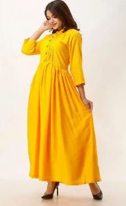 Yellow Anarkali Kurti