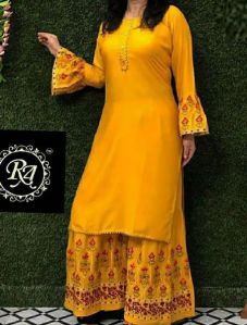 Yellow Kurti Sharara Set