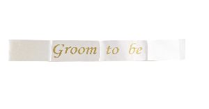 HIPPITY HOP WHITE GROOM TO BE SATIN SASH PACK OF 1