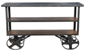 wooden iron trolley