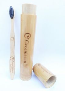 Bamboo toothbrush holder