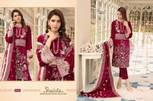 Shaista Embroidered Velvet Woolen Suit Material