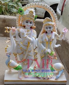 Marble Radha Krishna Statue