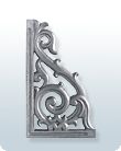 7.25 X 4.25 Inch Corner Decorative CI Casting