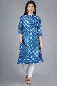 NIT-540 Women Blue Rayon Kurta